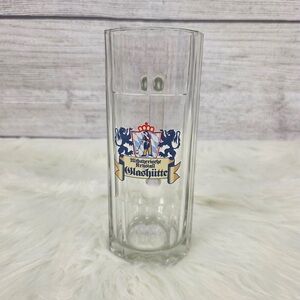 Glashutte SOHM Beer Stein Glass Paneled 0.5L Thick Glass Germany Souvenir Cup B1